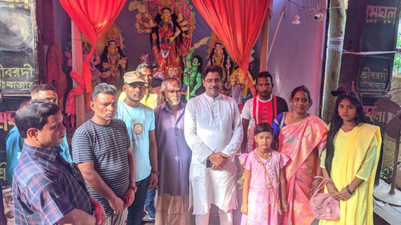 শ্রীবরদীতে পূজামন্ডপ পরিদর্শন করলেন উপজেলা চেয়ারম্যান এডিএম শহিদুল ইসলাম